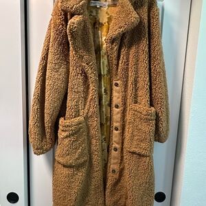 Cozy Tan Free People Sherpa Coat